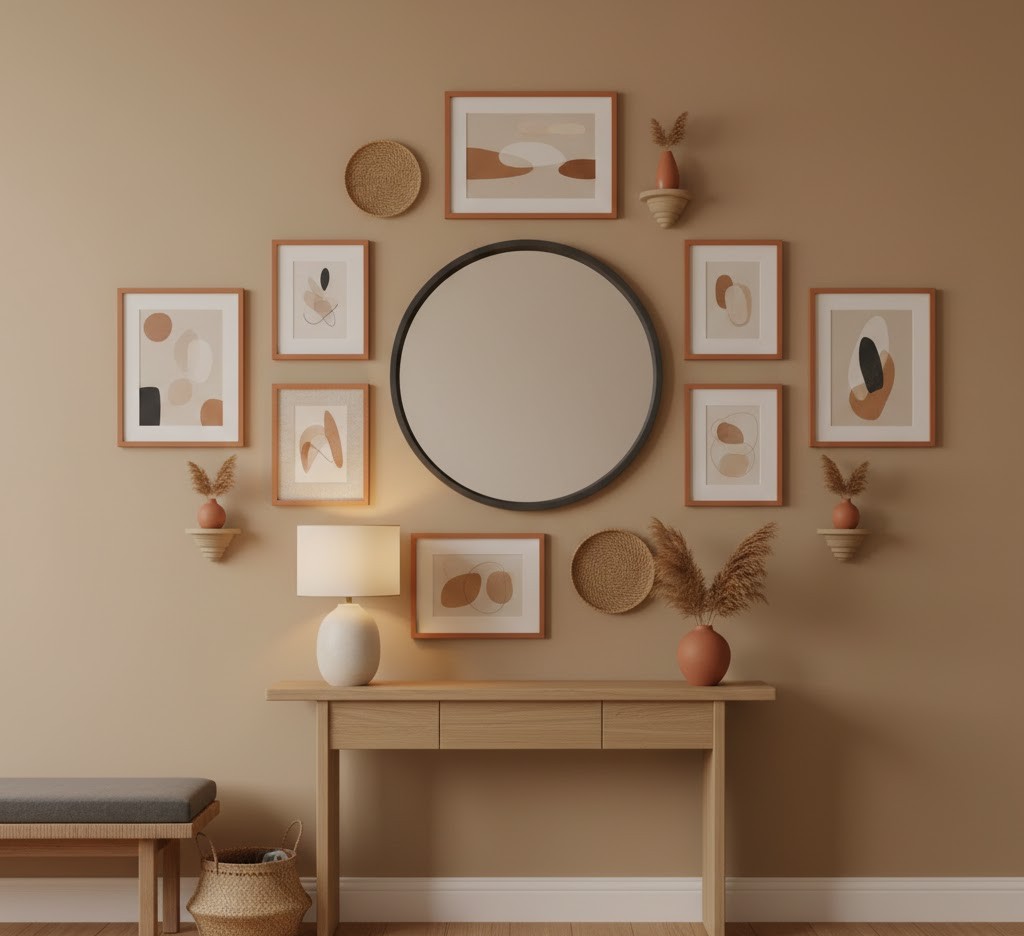 Welcoming entryway wall design